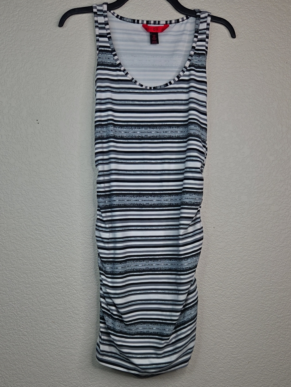 Hot Kiss Black and White Striped Midi Tank Dress